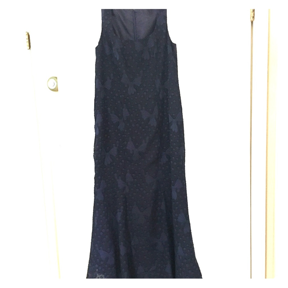 Blue chiffon evening dress
